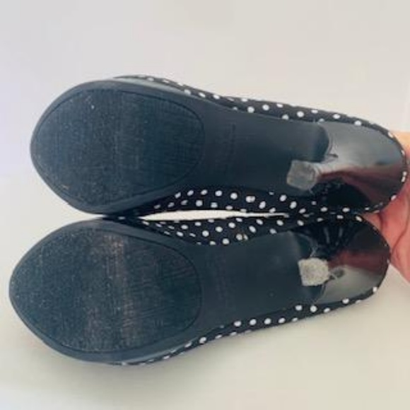 Rampage Black/White Polka Dot Platform Peep Toe - Picture 6 of 8
